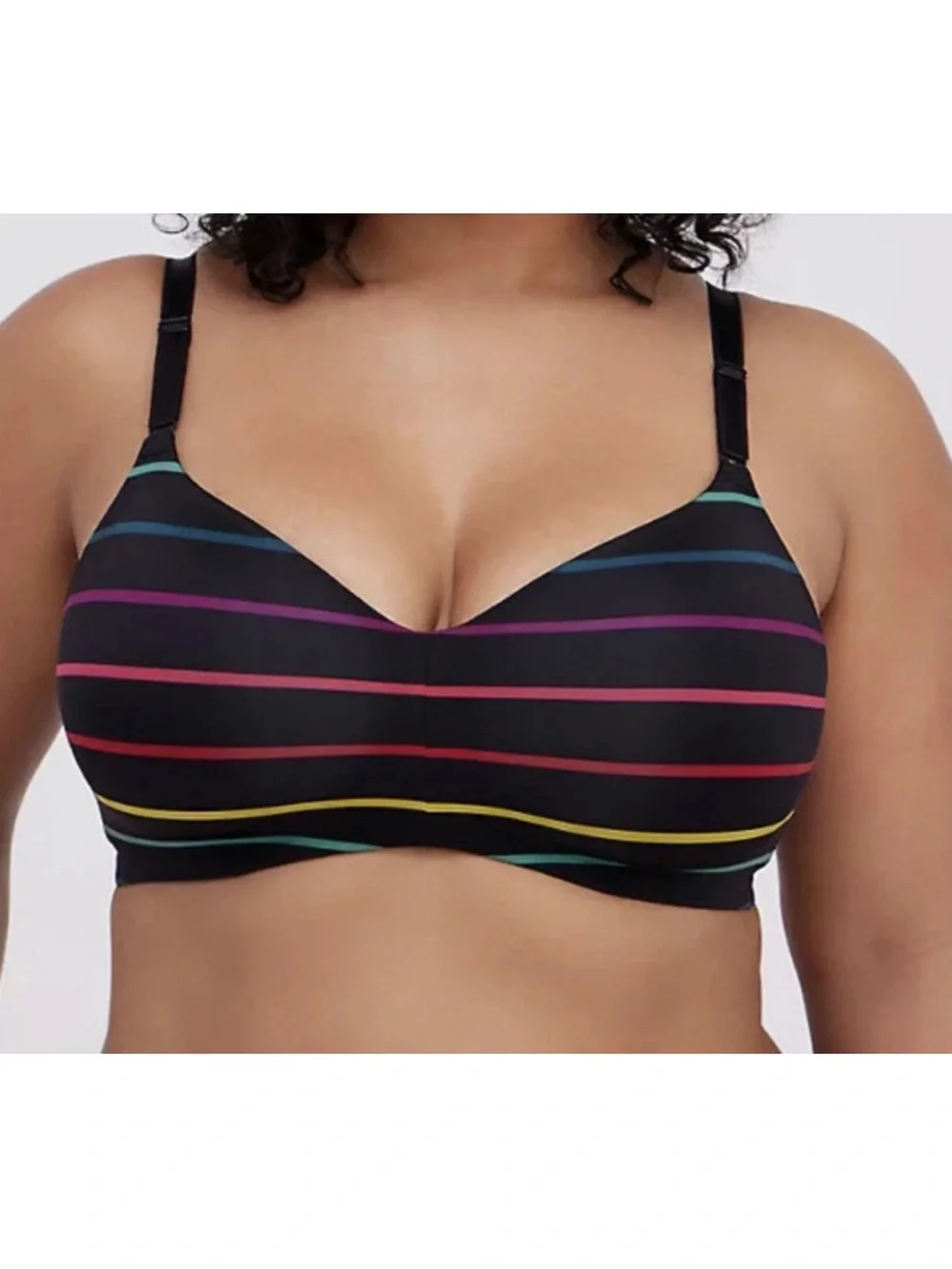 Torrid Rainbow Stripe Lightly Lined Wire-Free Bra 38DDD – Everyday Comfort